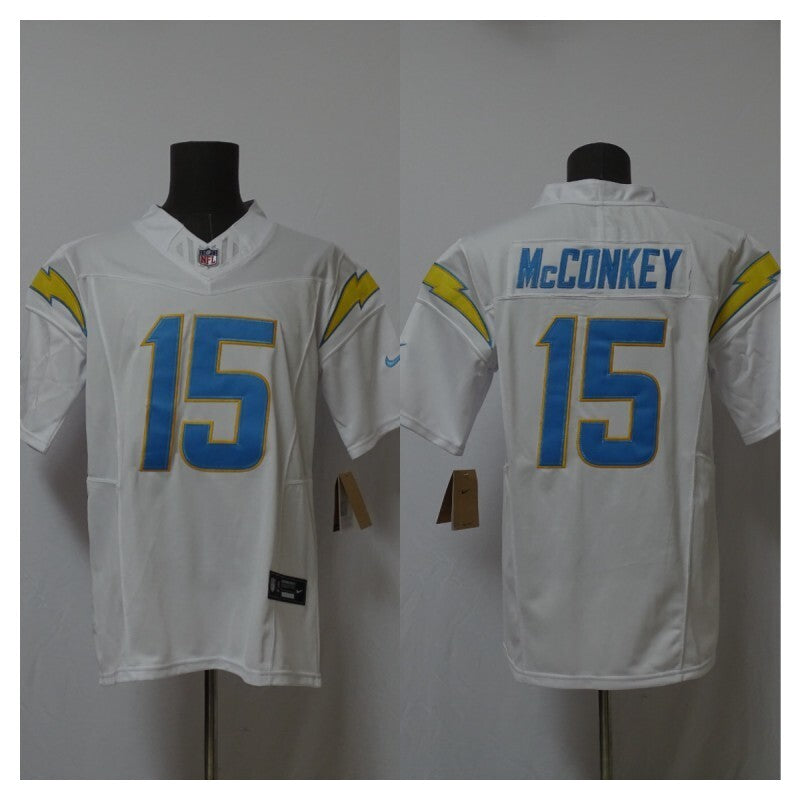 Los Angeles Chargers #15 Ladd McConkey Lightning 3 Edition Style 1 Football Jersey football jersey product view 1
