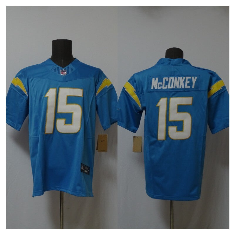 Los Angeles Chargers #15 Ladd McConkey Lightning 3 Edition Style 3 Football Jersey football jersey product view 1