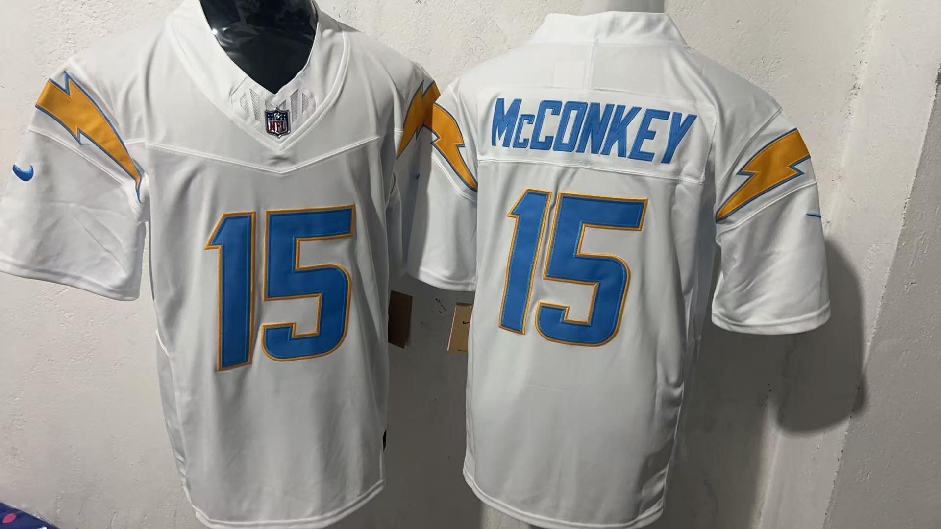 Los Angeles Chargers #15 Ladd McConkey Style 1 Football Jersey football jersey product view 1