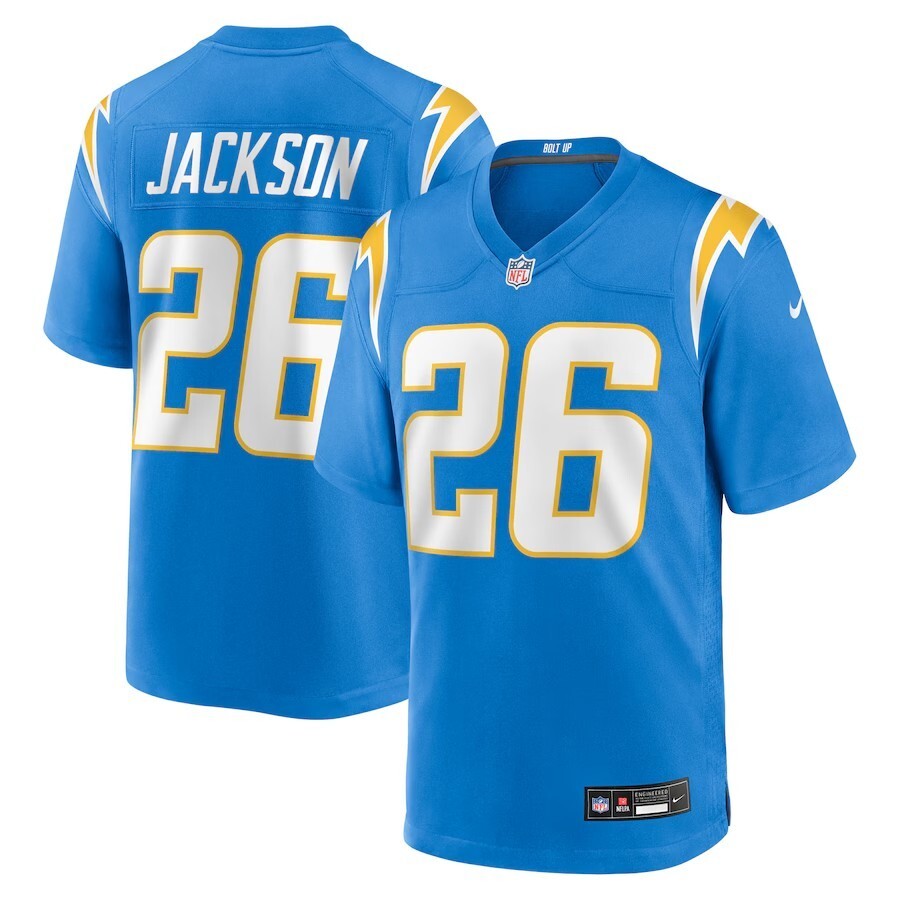 Los Angeles Chargers #26 Donte Jackson Team Game Jersey - Powder Blue Football Jersey football jersey product view 1