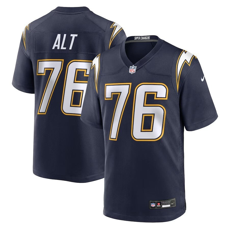 Los Angeles Chargers #76 Joe Alt Alternate Super Chargers Game Player Jersey - Navy Football Jersey football jersey product view 1