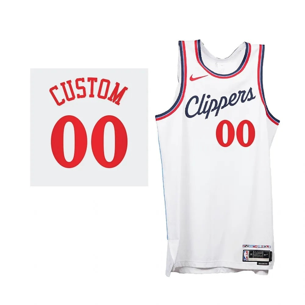 Los Angeles Clippers Custom 2024-25 Association Edition White Basketball Jersey basketball jersey product view 1