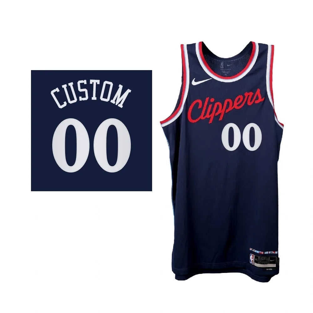 Los Angeles Clippers Custom 2024-25 Icon Edition Navy Basketball Jersey basketball jersey product view 1