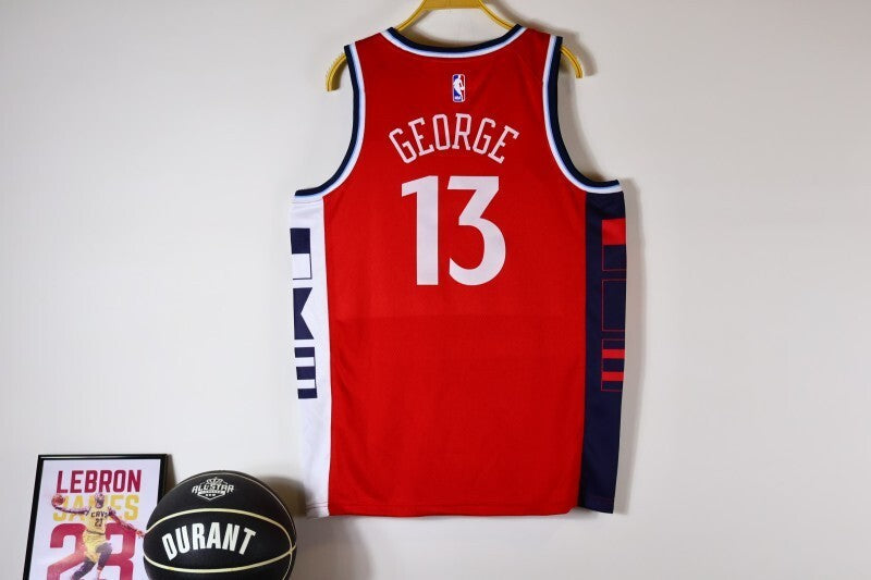Los Angeles Clippers #13 Paul George 25 Season Clippers Red Style 1 Basketball Jersey basketball jersey product view 1