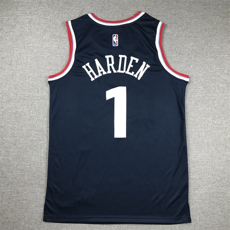 Los Angeles Clippers #1 James Harden Clippers 1 New Navy Style 1 Basketball Jersey basketball jersey product view 1