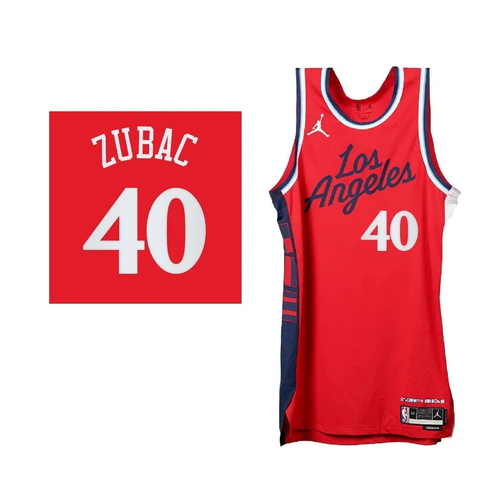 Los Angeles Clippers #40 Ivica Zubac 2024-25 Statement Edition Swingman Red Basketball Jersey basketball jersey product view 1