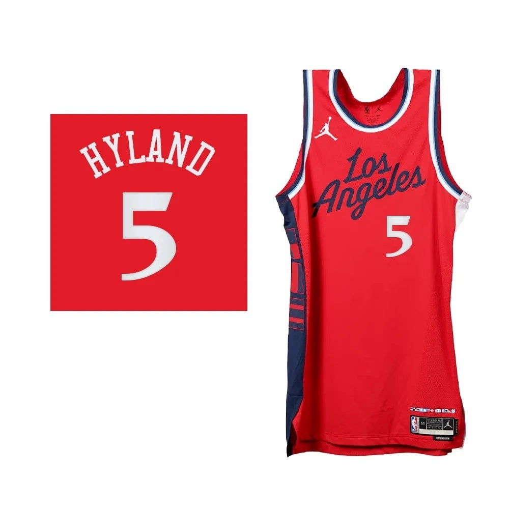 Los Angeles Clippers #5 Bones Hyland 2024-25 Statement Edition Swingman Red Basketball Jersey basketball jersey product view 1