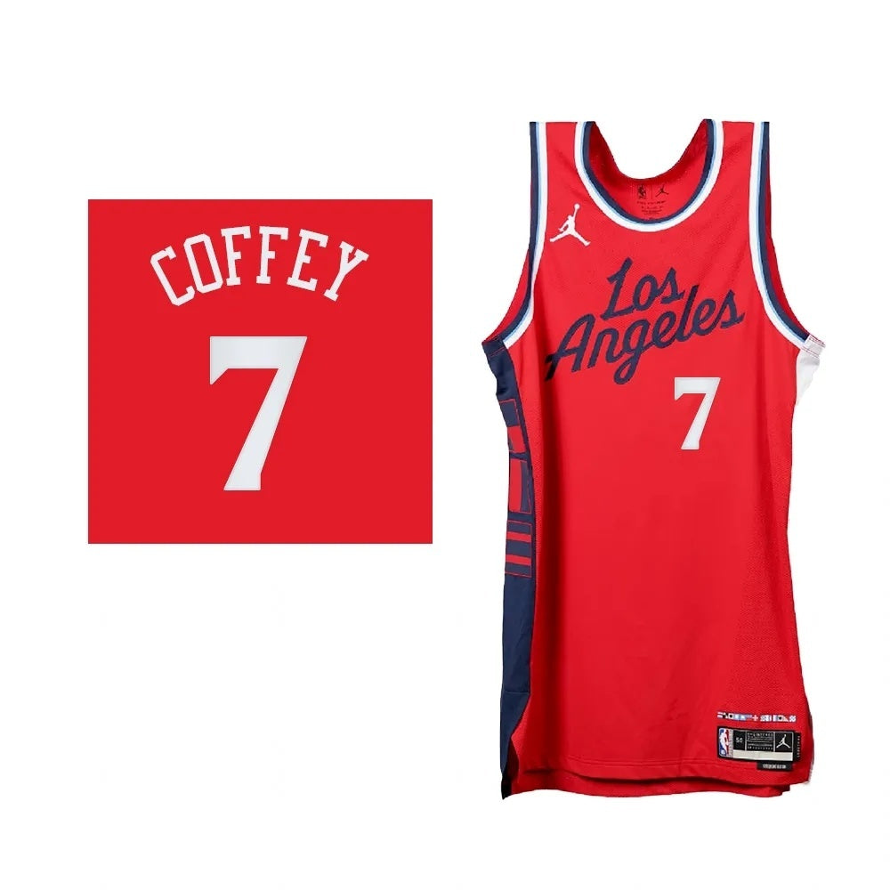 Los Angeles Clippers #7 Amir Coffey 2024-25 Statement Edition Swingman Red Basketball Jersey basketball jersey product view 1