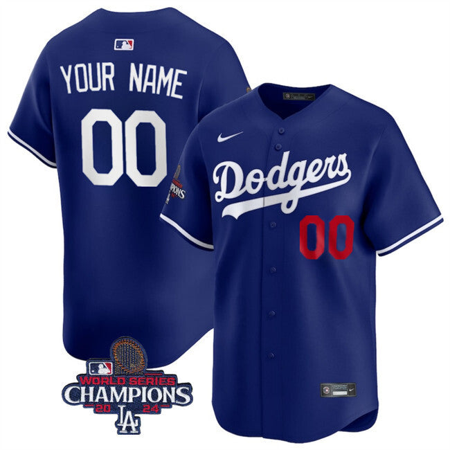 Los Angeles Dodgers Active Player Cuatom Royal 2024 World Series Champions Baseball Jersey baseball jersey product view 1