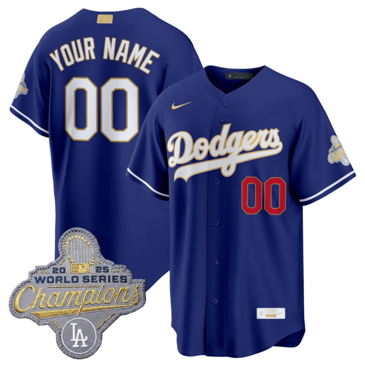 Los Angeles Dodgers Active Player Custom Royal 2026 Alternate Gold Collection Baseball Jersey baseball jersey product view 1