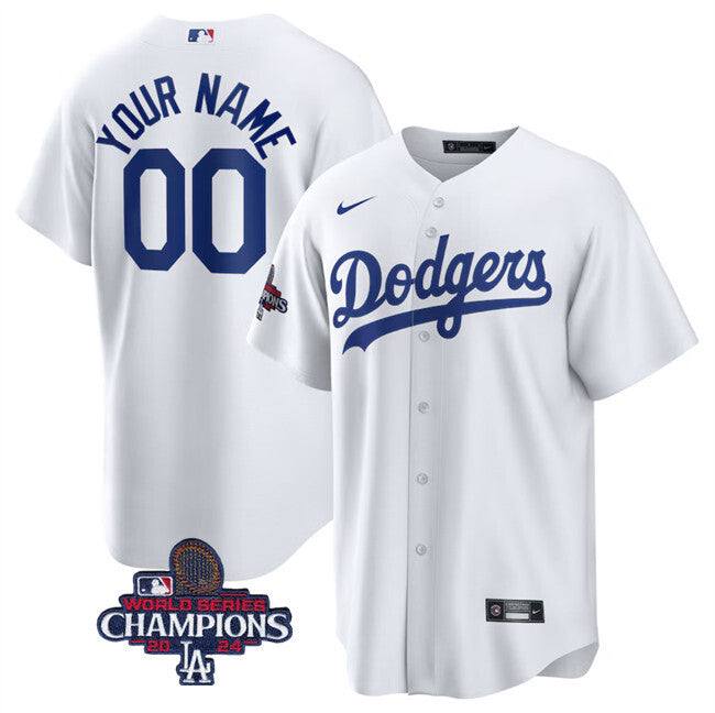 Los Angeles Dodgers Active Player Custom White 2024 World Series Champions Cool Baseball Jersey baseball jersey product view 1