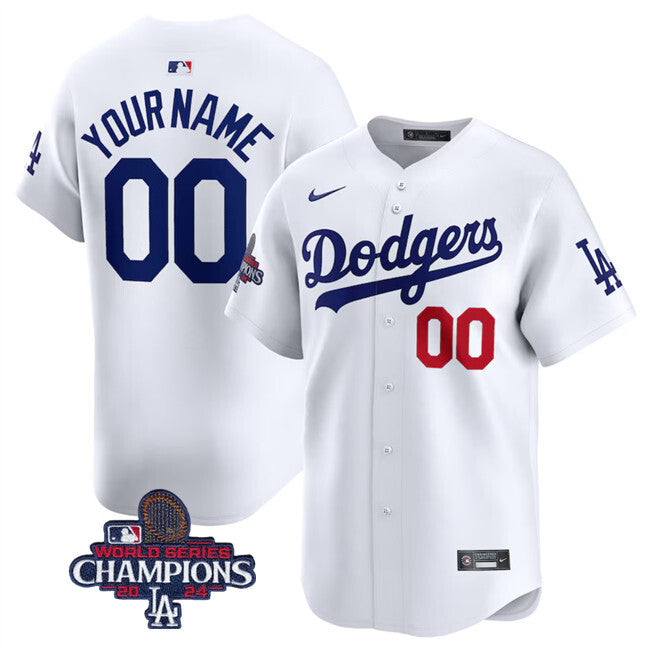 Los Angeles Dodgers Active Player Custom White 2024 World Series Champions Home Baseball Jersey baseball jersey product view 1