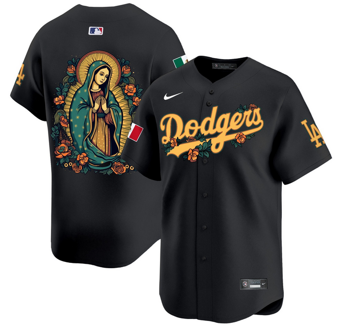 Los Angeles Dodgers Black Mexico Guadalupe Vapor Premier Limited Baseball Jersey_1 baseball jersey product view 1