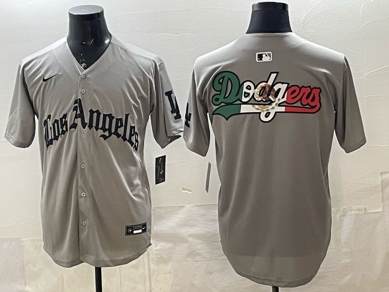 Los Angeles Dodgers Dodgers Gray 5 Edition Style 4 Baseball Jersey baseball jersey product view 1