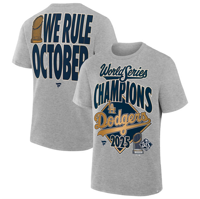 Los Angeles Dodgers Grey 2025 World Series Champions Locker Room T-Shirt Baseball Jersey baseball jersey product view 1
