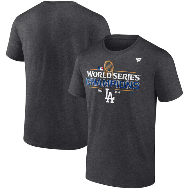 Los Angeles Dodgers Heather Charcoal Big & Tall 2024 World Series Champions Locker s Baseball Jersey baseball jersey product view 1