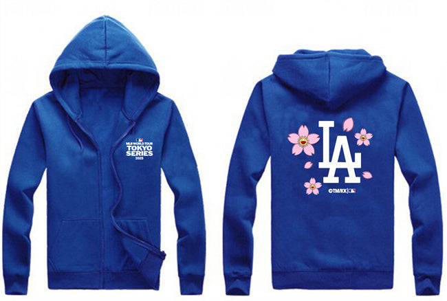 Los Angeles Dodgers Royal 2025 Tokyo Series Full-Zip Hoodie Baseball Jersey baseball jersey product view 1
