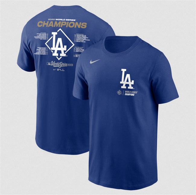 Los Angeles Dodgers Royal 2025 World Series Champions Roster T-Shirt Baseball Jersey baseball jersey product view 1