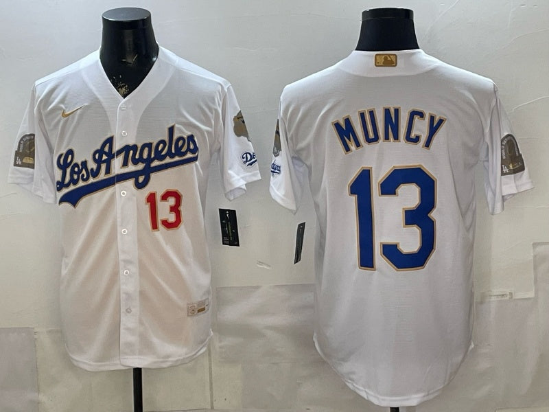 Los Angeles Dodgers #13 Max Muncy Dodgers Platinum Adult Baseball Jersey baseball jersey product view 1