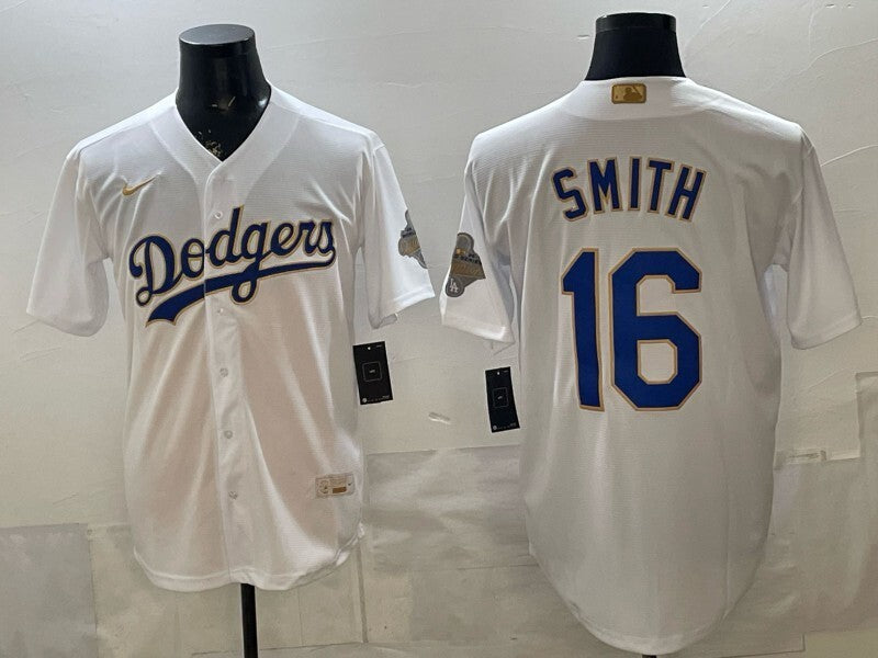 Los Angeles Dodgers #16 Will Smith Dodgers Platinum V2 Style 2 Baseball Jersey baseball jersey product view 1