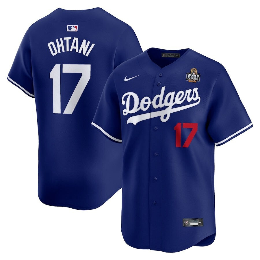 Los Angeles Dodgers #17 Shohei Ohtani 2024 World Series Home Limited Player Jersey - Royal baseball jersey product view 1