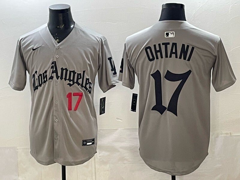 Los Angeles Dodgers #17 Shohei Ohtani Dodgers Gray 5 Edition Style 1 Baseball Jersey baseball jersey product view 1