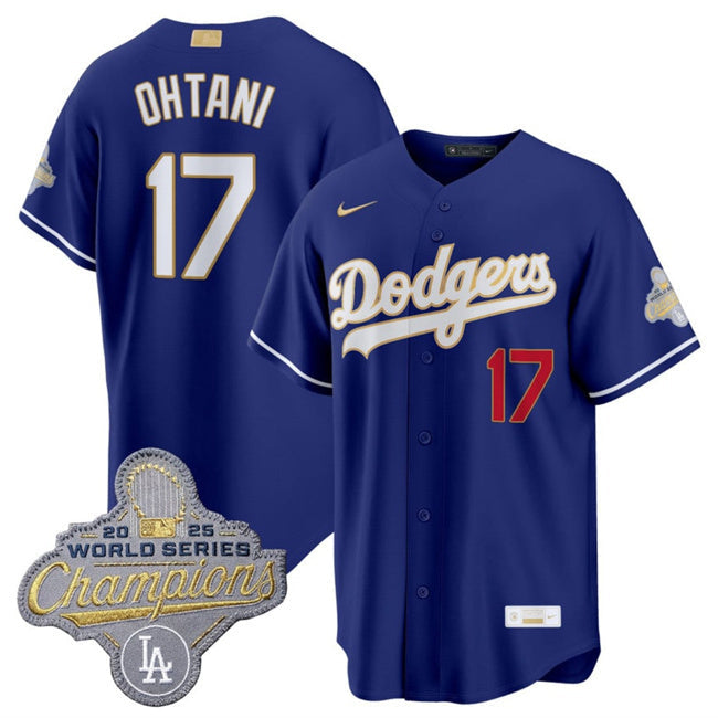 Los Angeles Dodgers #17 Shohei Ohtani Royal 2026 Alternate Gold Collection Baseball Jersey baseball jersey product view 1
