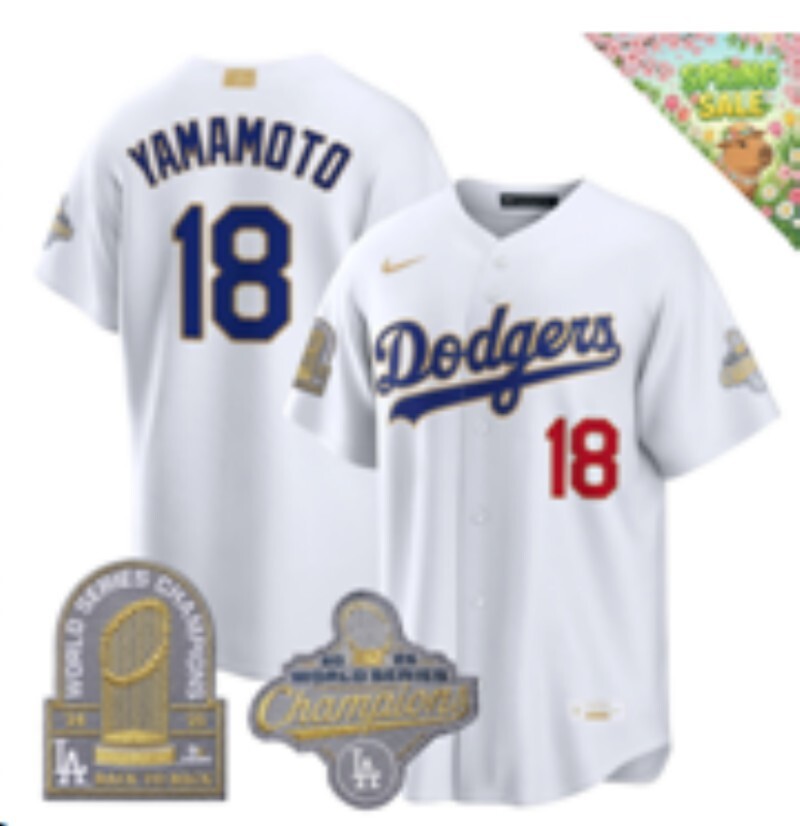 Los Angeles Dodgers #18 Yoshinobu Yamamoto Dodgers Platinum V2 Baseball Jersey baseball jersey product view 1