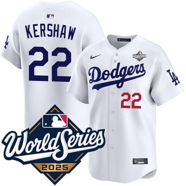 Los Angeles Dodgers #22 Clayton Kershaw Home Limited 2025 World Series Jersey Baseball Jersey baseball jersey product view 1