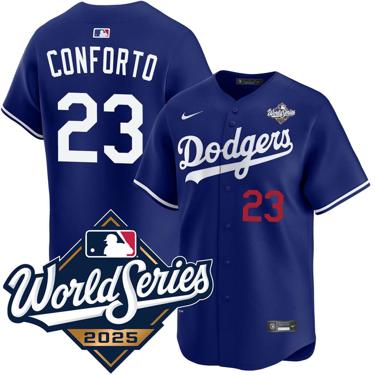 Los Angeles Dodgers #23 Michael Conforto Alternate Royal Limited 2025 World Series Jersey Baseball Jersey baseball jersey product view 1