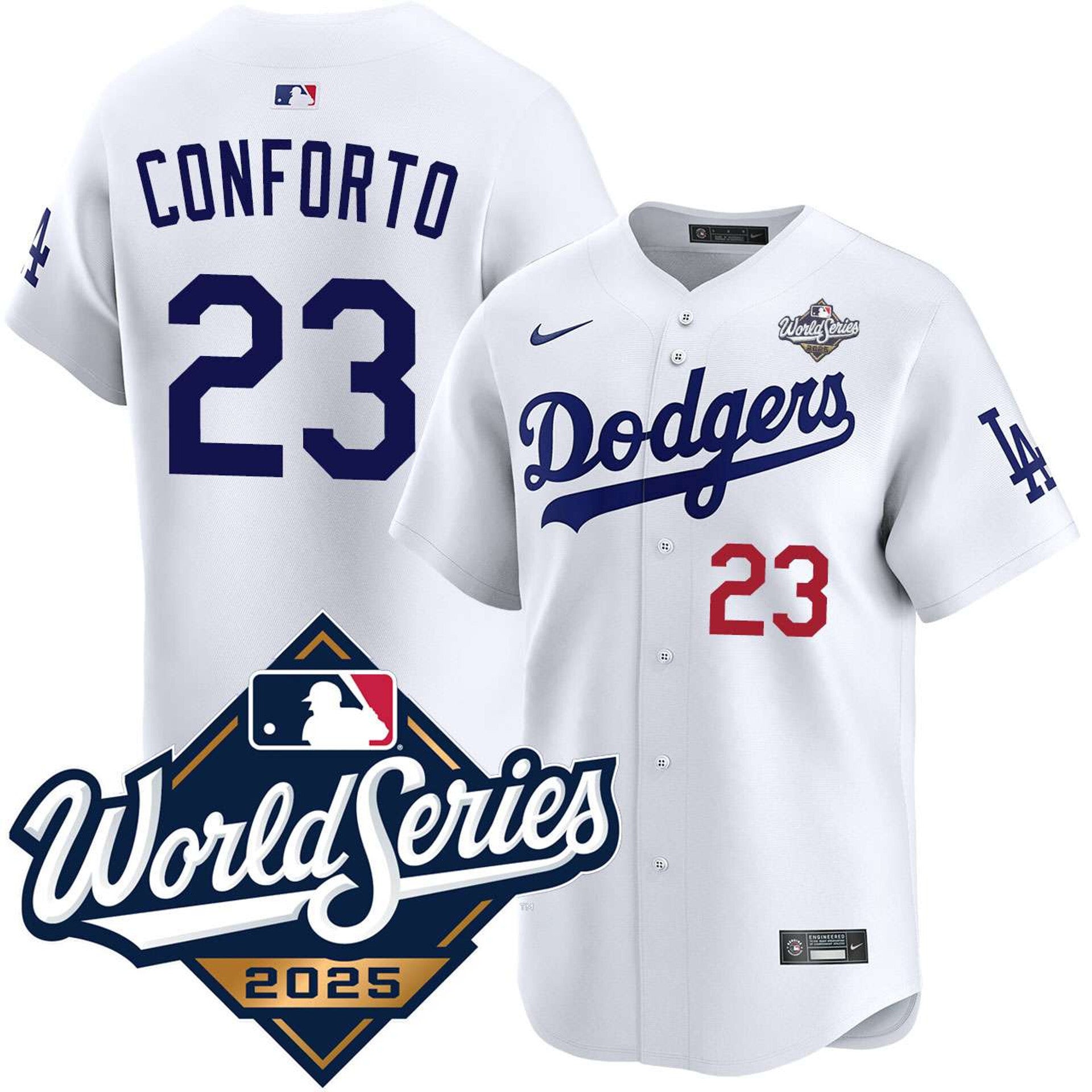 Los Angeles Dodgers #23 Michael Conforto Home Limited 2025 World Series Jersey Baseball Jersey baseball jersey product view 1