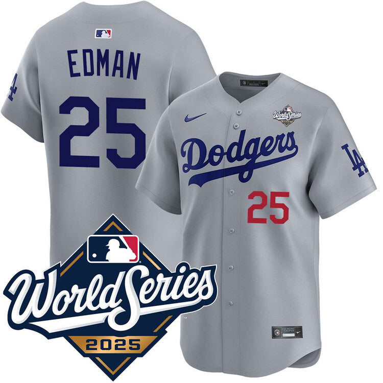 Los Angeles Dodgers #25 Tommy Edman Alternate Road Limited 2025 World Series Jersey Baseball Jersey baseball jersey product view 1