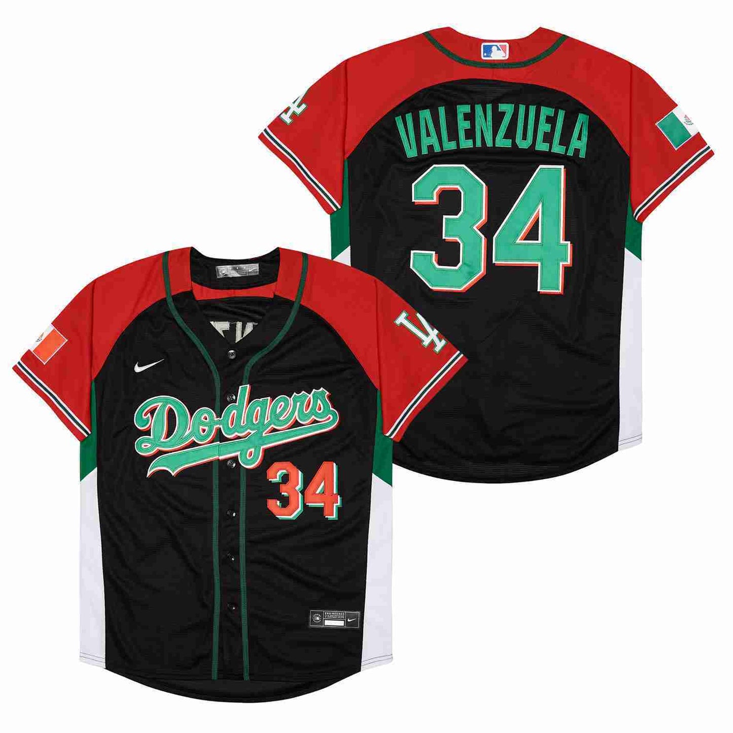 Los Angeles Dodgers #34 Fernando Valenzuela Dodgers 34 Collaboration Edition Baseball Jersey baseball jersey product view 1