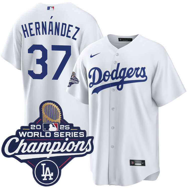 Los Angeles Dodgers #37 Teoscar Hernandez Home 2025 World Series Champions Jersey Baseball Jersey baseball jersey product view 1