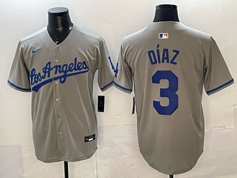 Los Angeles Dodgers #3 Diaz Dodgers Adult Style 2 Baseball Jersey baseball jersey product view 1