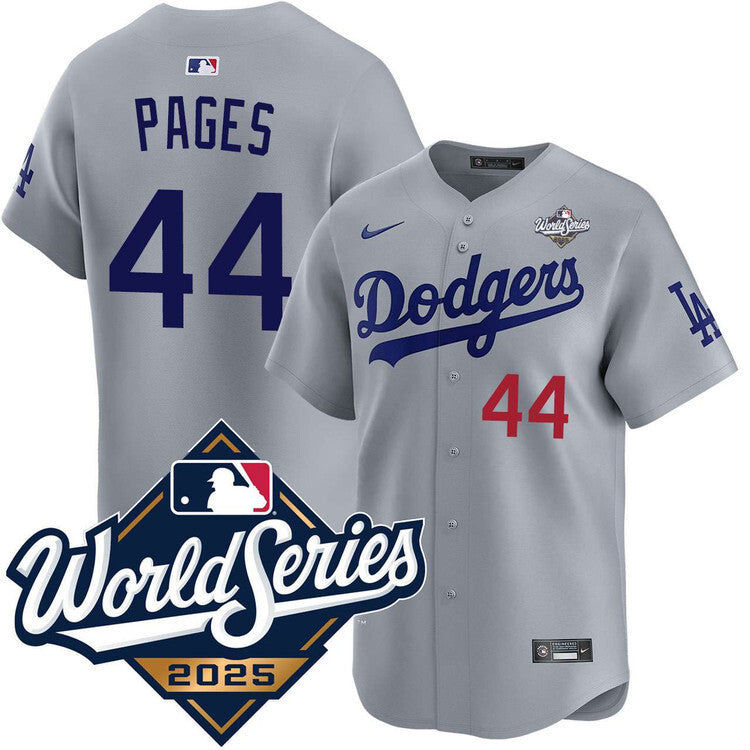 Los Angeles Dodgers #44 Andy Pages Alternate Road Limited 2025 World Series Jersey Baseball Jersey baseball jersey product view 1