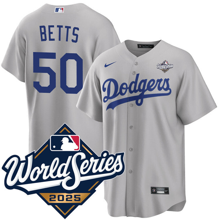 Los Angeles Dodgers #50 Mookie Betts Alternate 2025 Road World Series Jersey Baseball Jersey baseball jersey product view 1