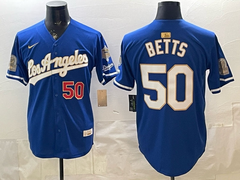 Los Angeles Dodgers #50 Mookie Betts Dodgers English Special V2 Style 1 Baseball Jersey baseball jersey product view 1