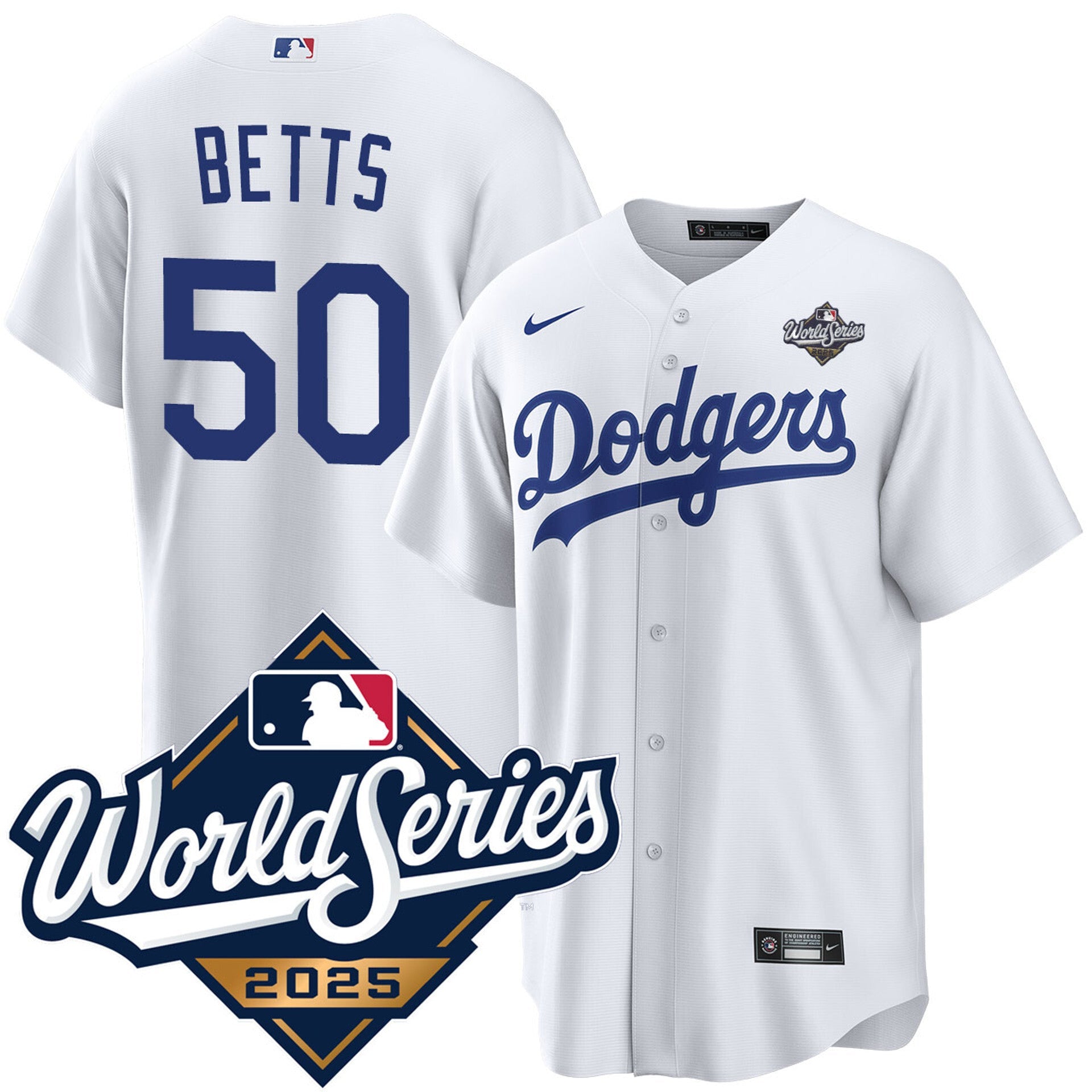 Los Angeles Dodgers #50 Mookie Betts Home 2025 World Series Jersey Baseball Jersey baseball jersey product view 1