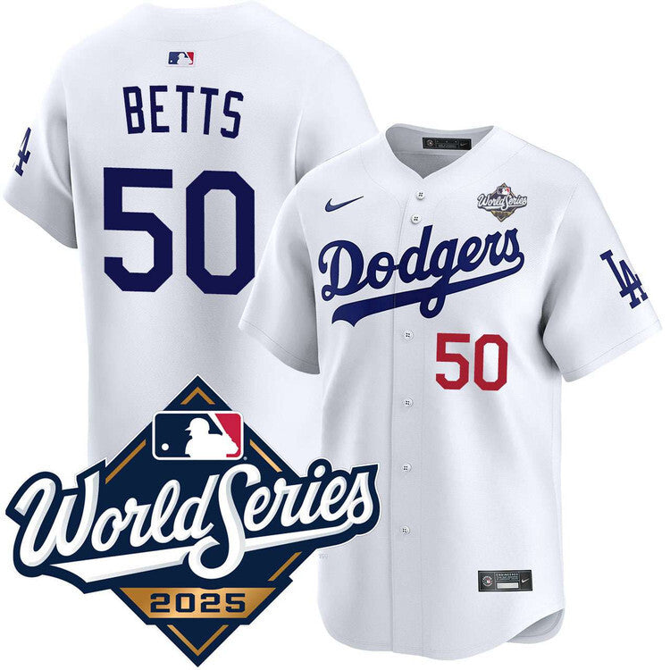 Los Angeles Dodgers #50 Mookie Betts Home Limited 2025 World Series Jersey Baseball Jersey baseball jersey product view 1