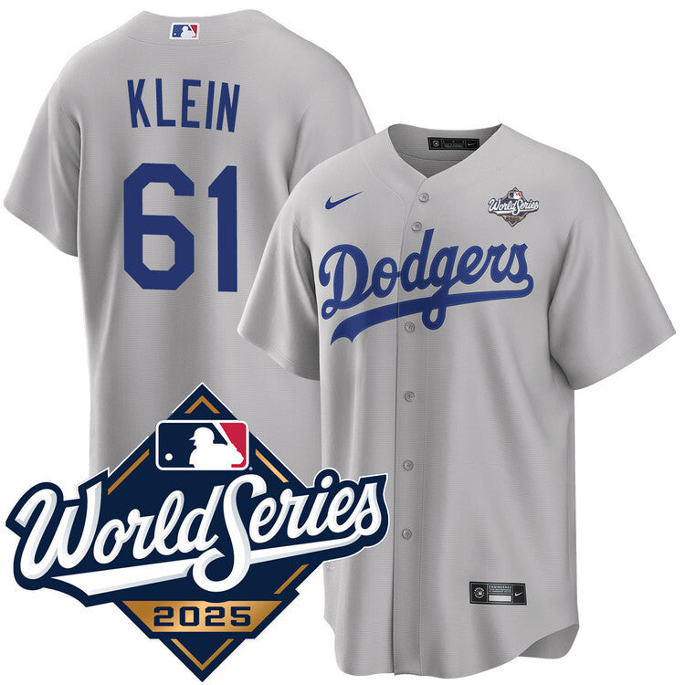 Los Angeles Dodgers #61 Will Klein Alternate 2025 Road World Series Jersey Baseball Jersey baseball jersey product view 1