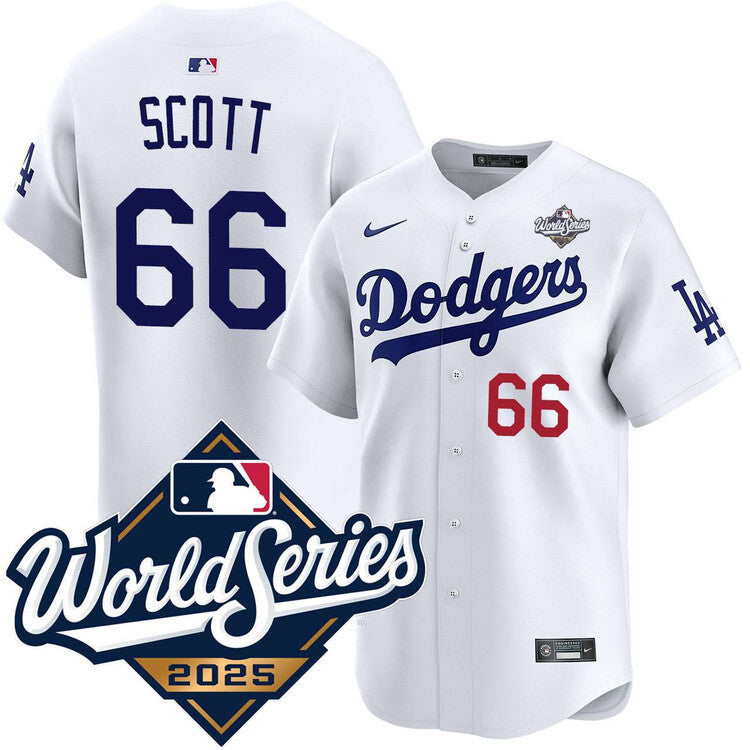 Los Angeles Dodgers #66 Tanner Scott Home Limited 2025 World Series Jersey Baseball Jersey baseball jersey product view 1