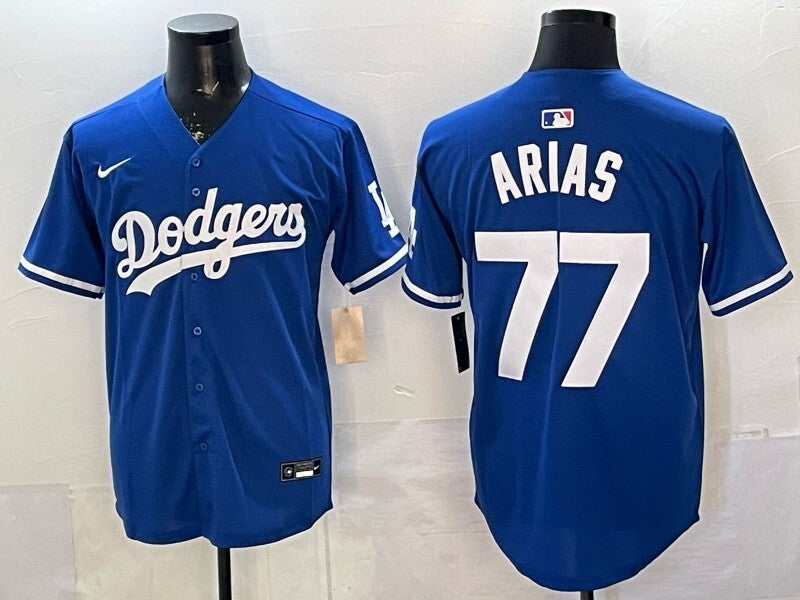 Los Angeles Dodgers #77 Arias Dodgers Adult Style 1 Baseball Jersey baseball jersey product view 1