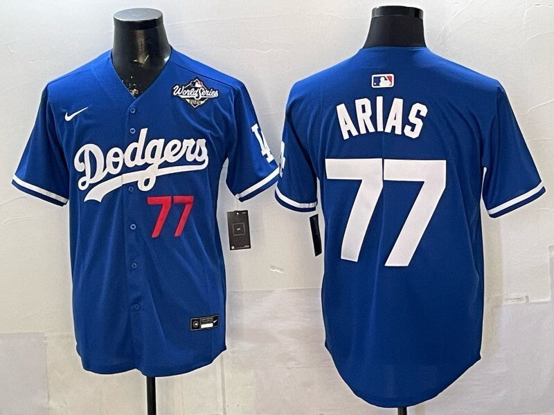 Los Angeles Dodgers #77 Arias Dodgers Adult Style 3 Baseball Jersey baseball jersey product view 1