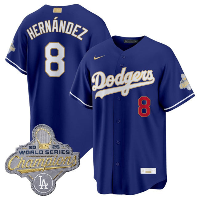 Los Angeles Dodgers #8 Enrique Hernández Royal 2026 Alternate Gold Collection Baseball Jersey baseball jersey product view 1