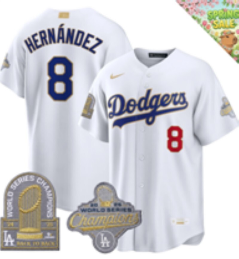 Los Angeles Dodgers #8 Enrique Hernandez Dodgers Platinum V2 Baseball Jersey baseball jersey product view 1