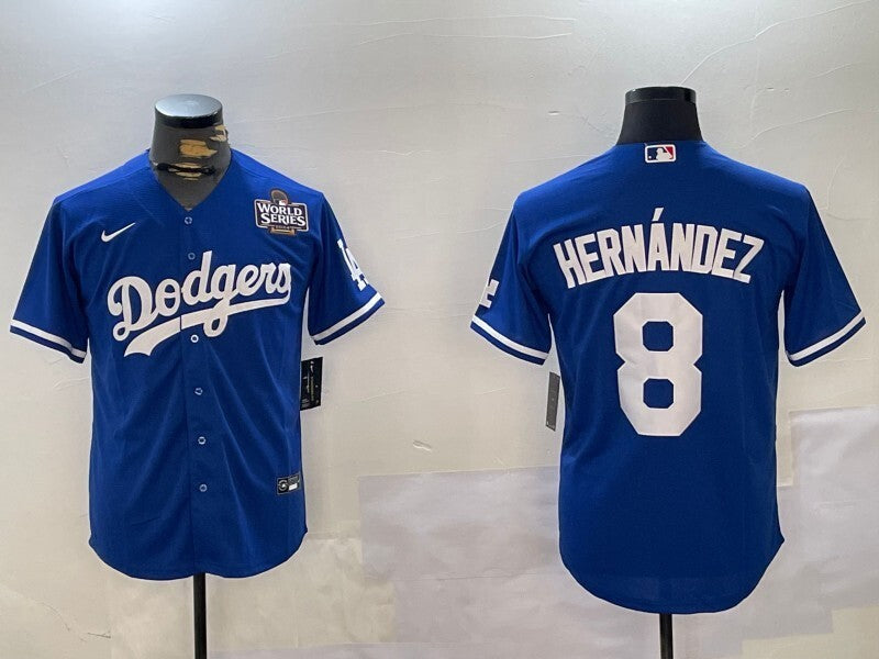 Los Angeles Dodgers #8 Kike Hernandez Dodgers Adult Style 1 Baseball Jersey baseball jersey product view 1