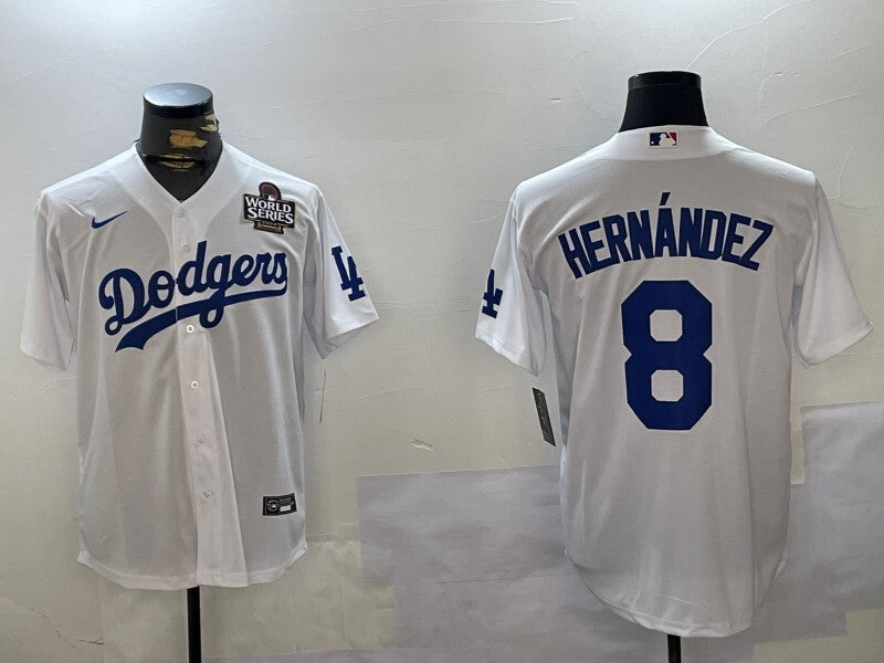 Los Angeles Dodgers #8 Kike Hernandez Dodgers Adult Style 2 Baseball Jersey baseball jersey product view 1