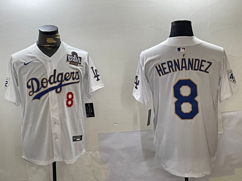 Los Angeles Dodgers #8 Kike Hernandez Dodgers Adult Style 3 Baseball Jersey baseball jersey product view 1