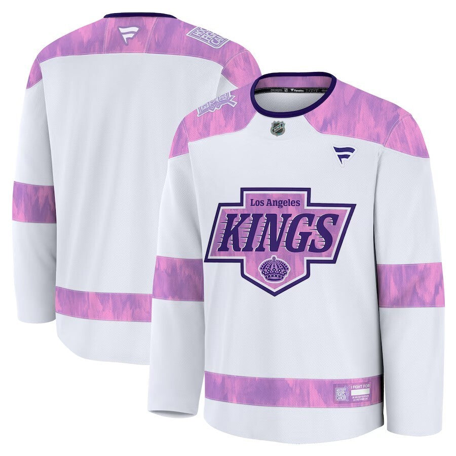 Los Angeles Kings 2024 Hockey Fights Cancer Practice Jersey - White Hockey Jersey hockey jersey product view 1